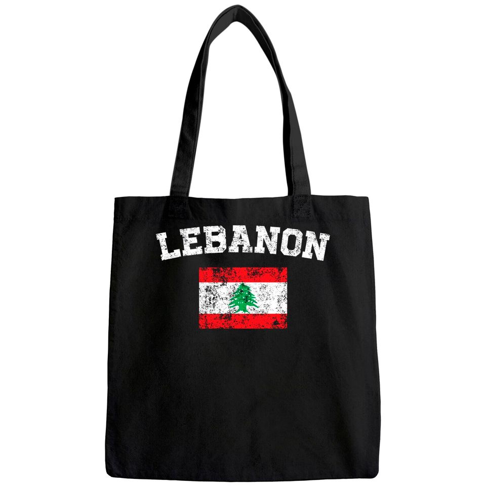 Vintage Flag Lebanon Tote Bag