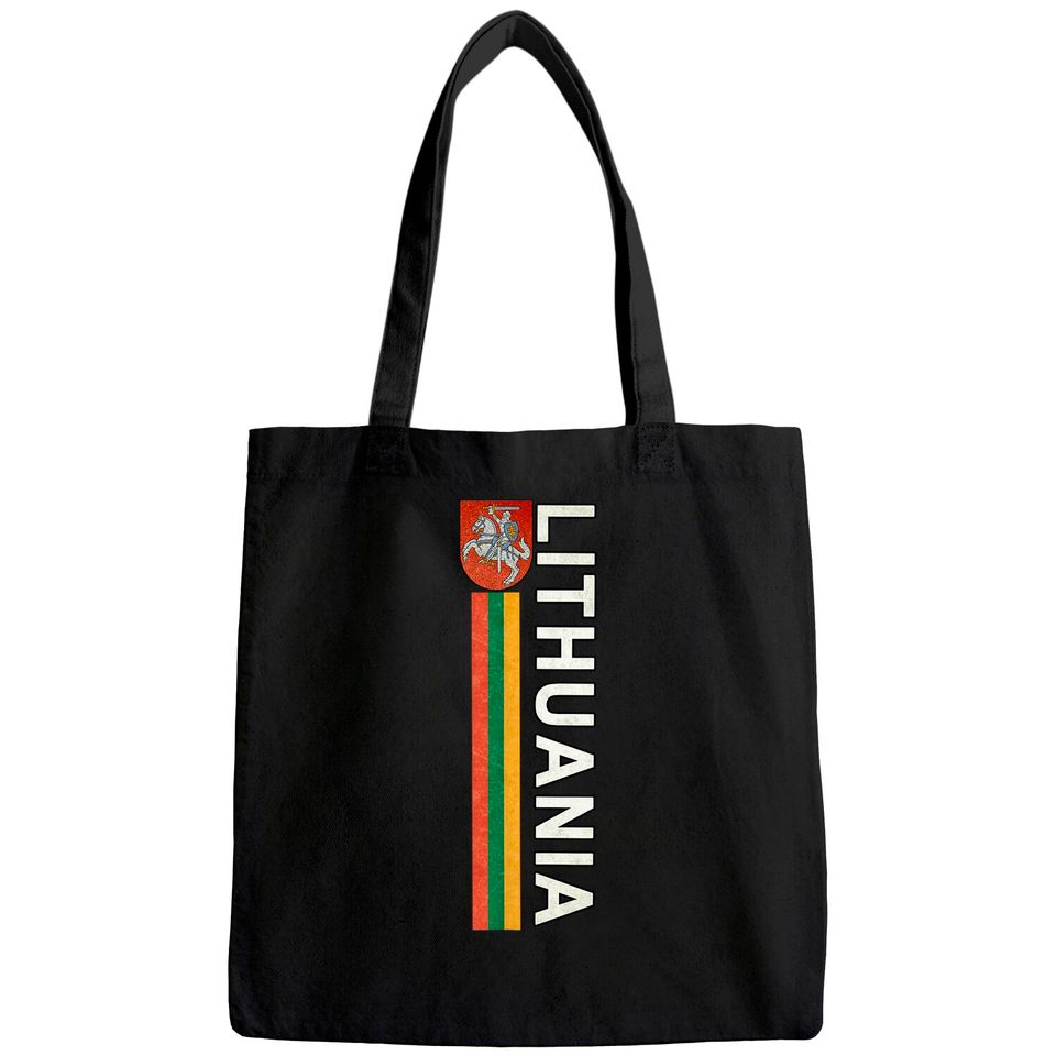 Lithuania Sporty Flag and Lithuanian Emblem Tote Bag