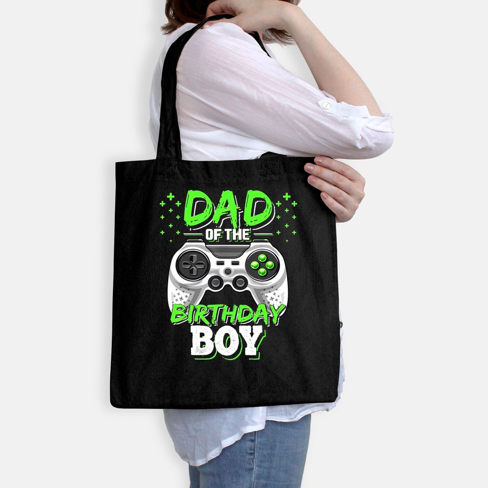 Dad of the Birthday Boy Matching Video Gamer Tote Bag