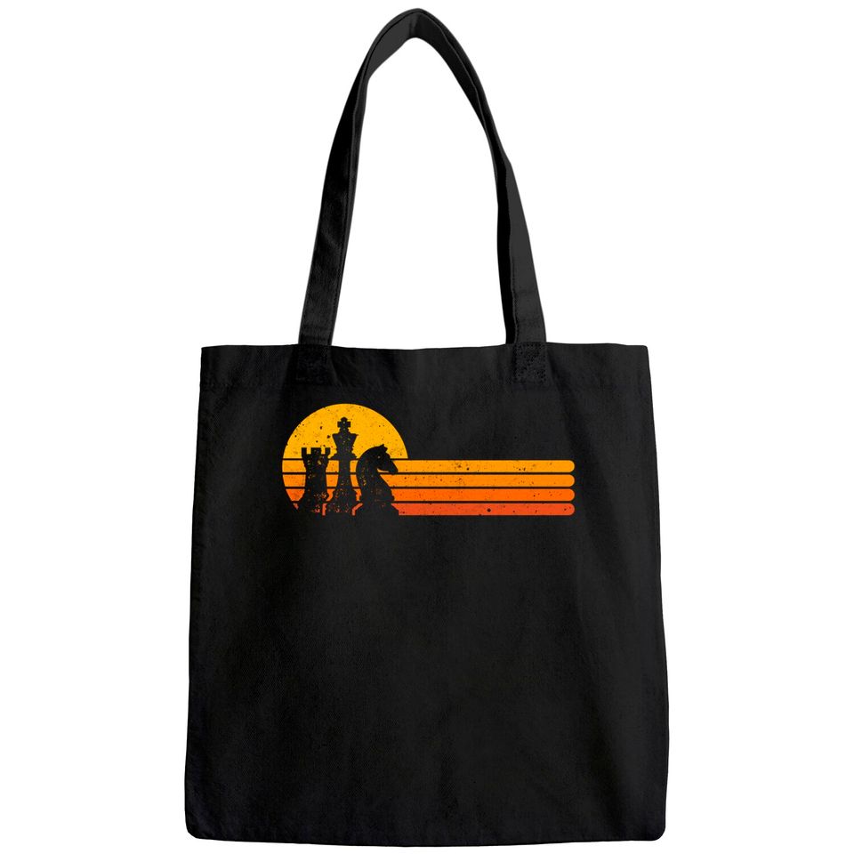 Vintage Chess Player Sunset Pieces Tote Bag