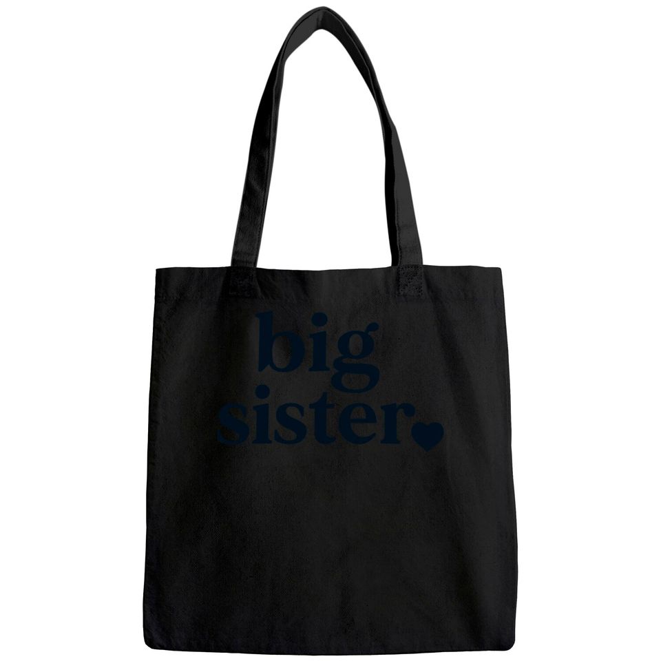 Big Sister & Little Sister Sibling Reveal Announcement Tote Bag for Girls Toddler Baby
