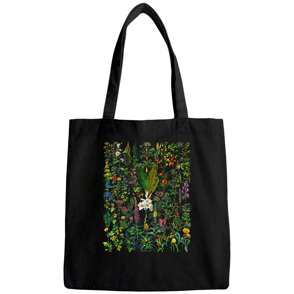Vintage Flower Tote Bag, Flower Tote Bag, Plant Tote Bag, Gardening Tote Bag
