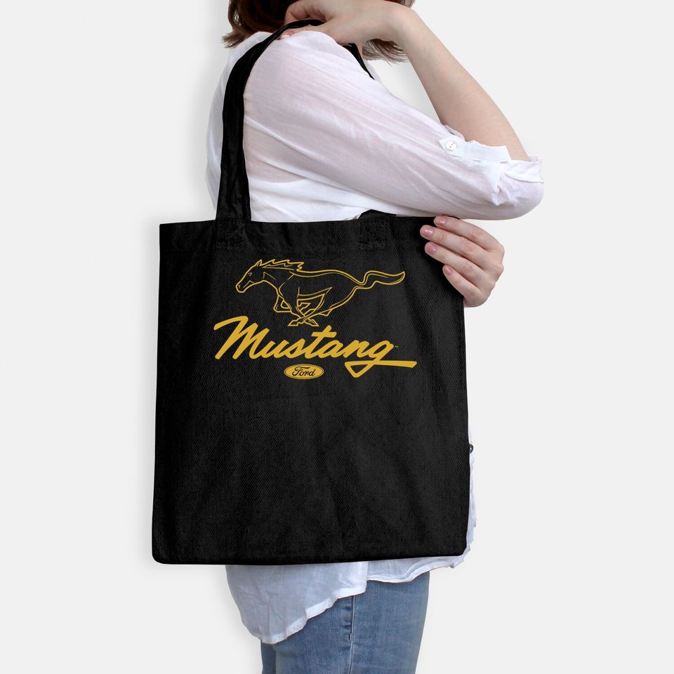 Ford Mustang Pony Script Logo Premium Tote Bag