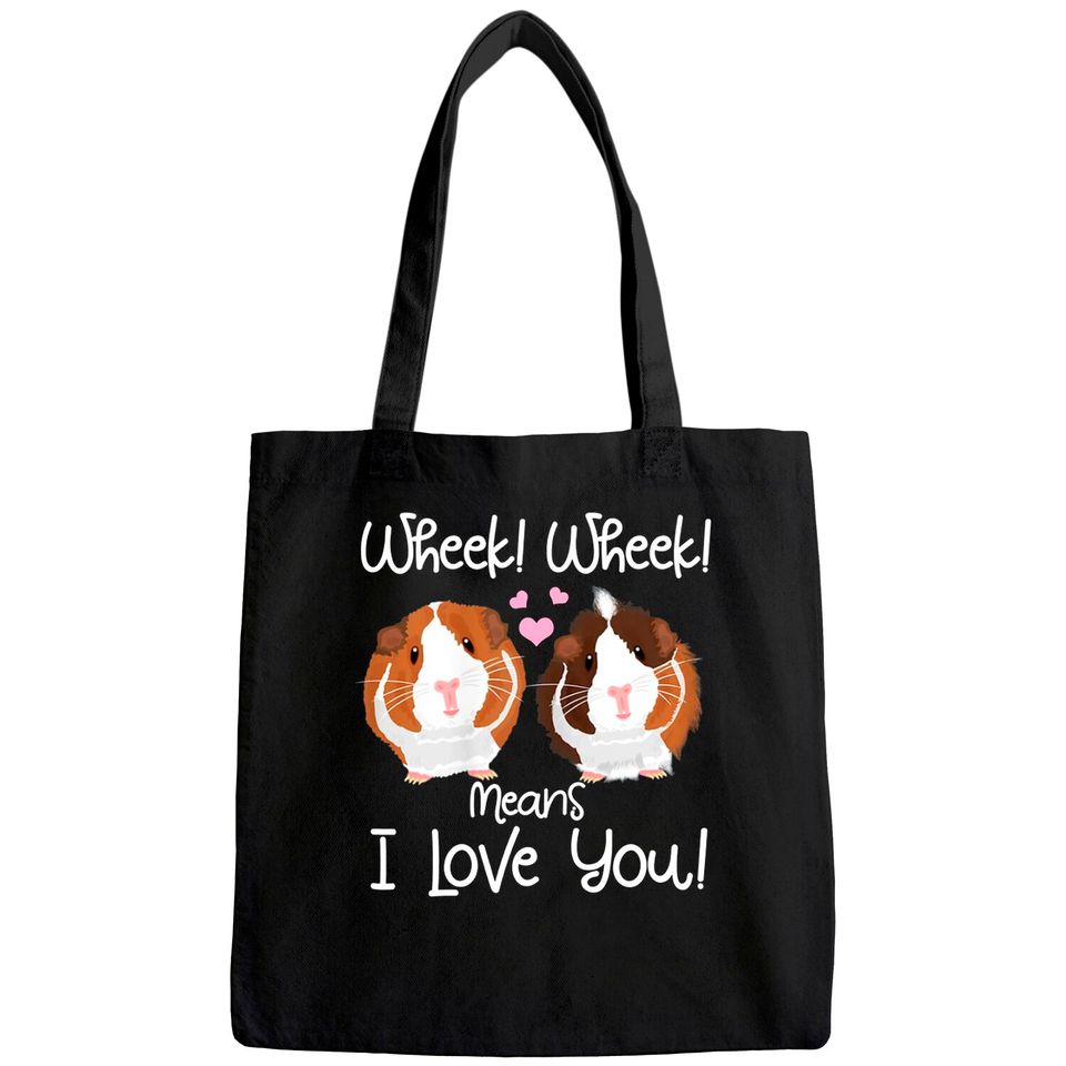 Wheek I Love You Guinea Pig Clothes Cavy Gift Tote Bag