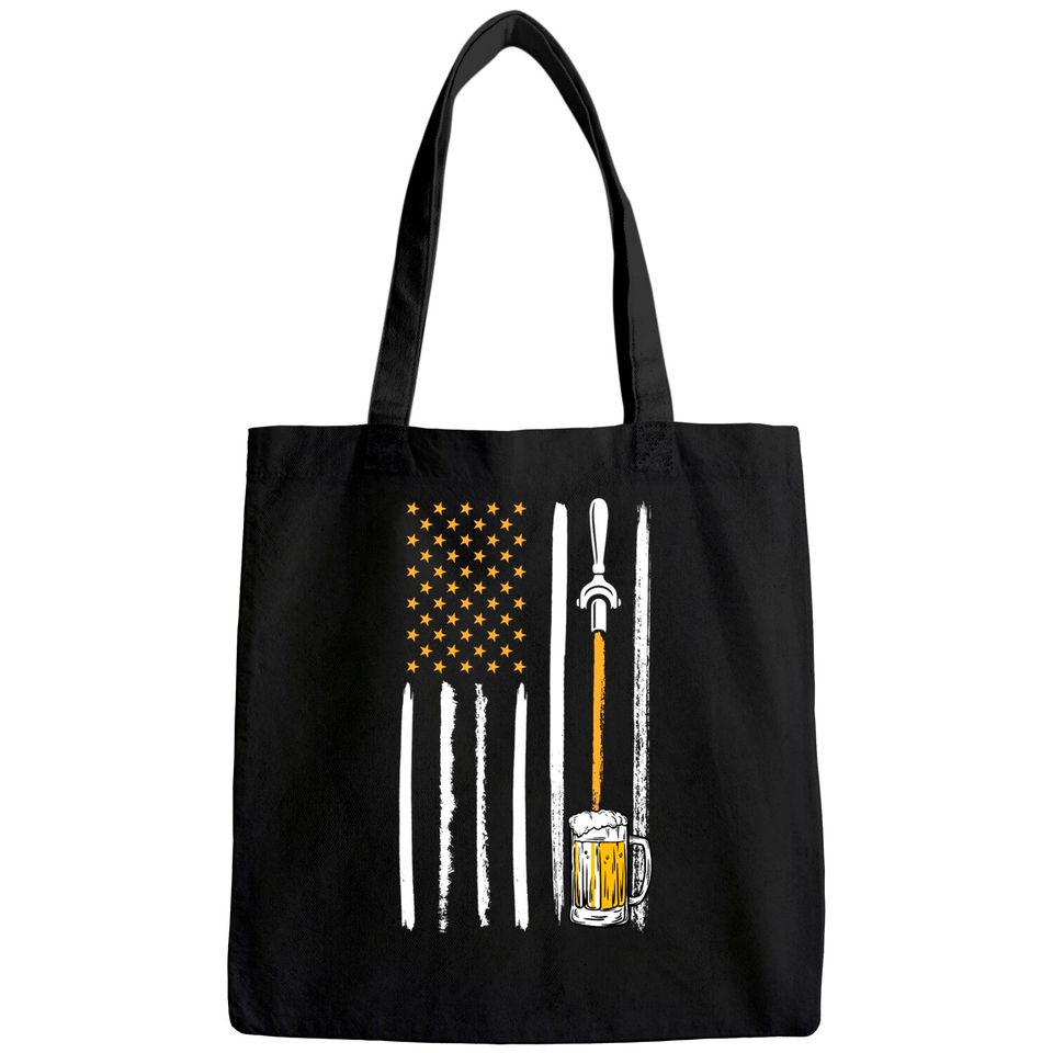 Craft Beer American Flag USA Brewery Alcohol Lovers Tote Bag