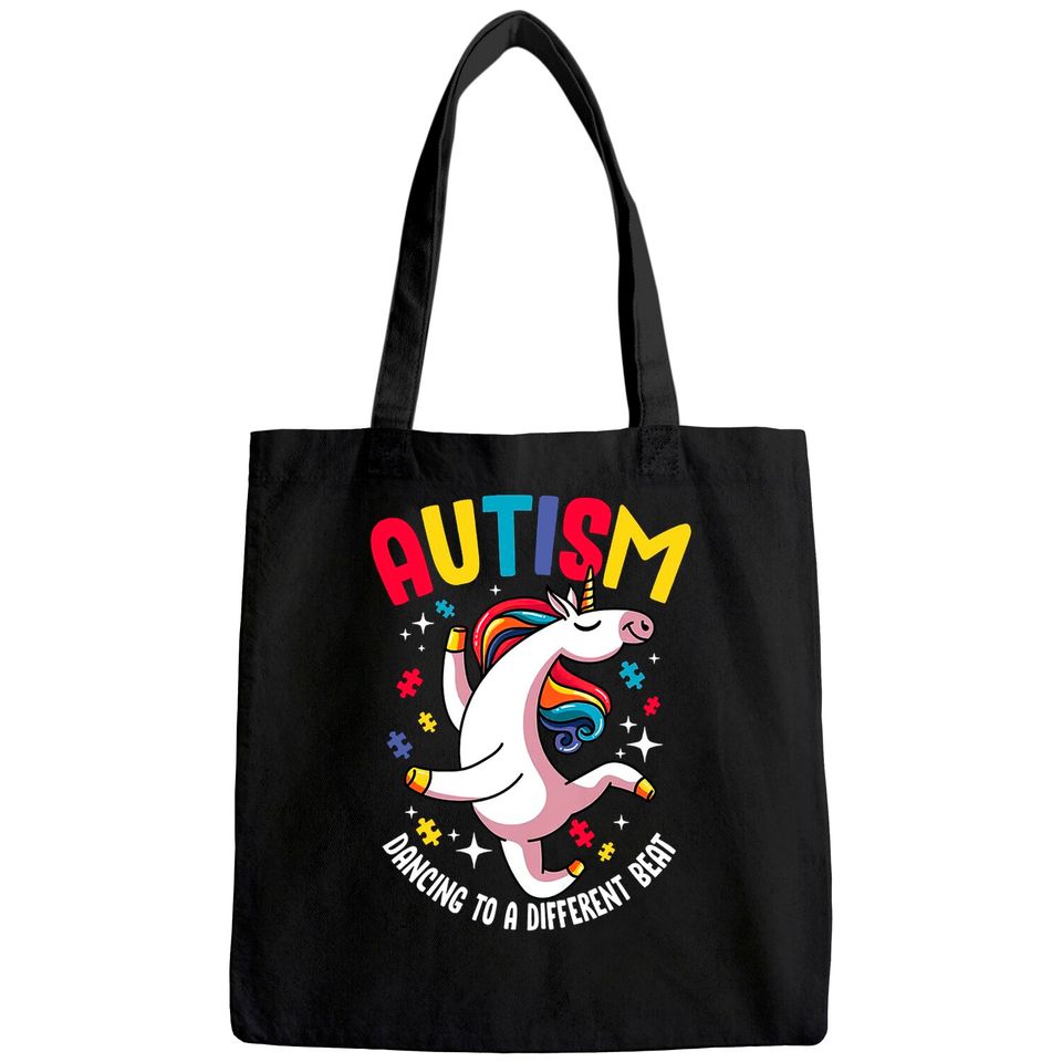 Autism awareness Dabbing unicorn puzzle piece cute awareness Tote Bag