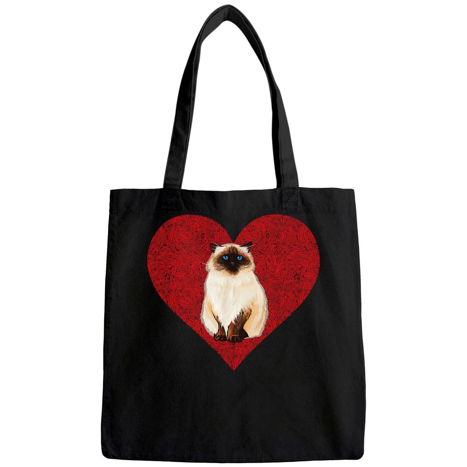 The Himalayan Valentines Day Cat Love Fingerprint Tote Bag