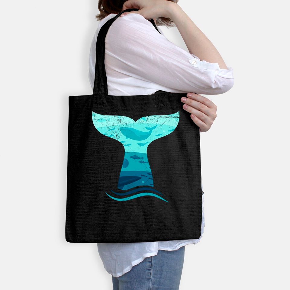 Whale Tail in Waves Orca Ocean Tote Bag