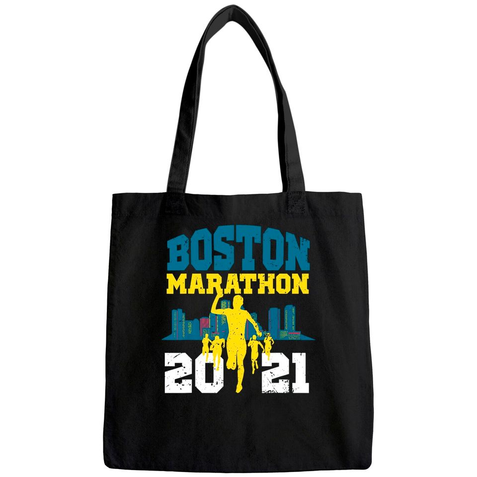 Boston 2021 Marathon Runner 26.2 Miles Tote Bag
