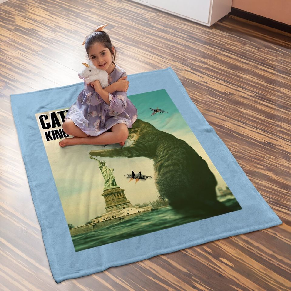 Catzilla King Of The Feline Movie Poster Gag Cat Baby Blanket