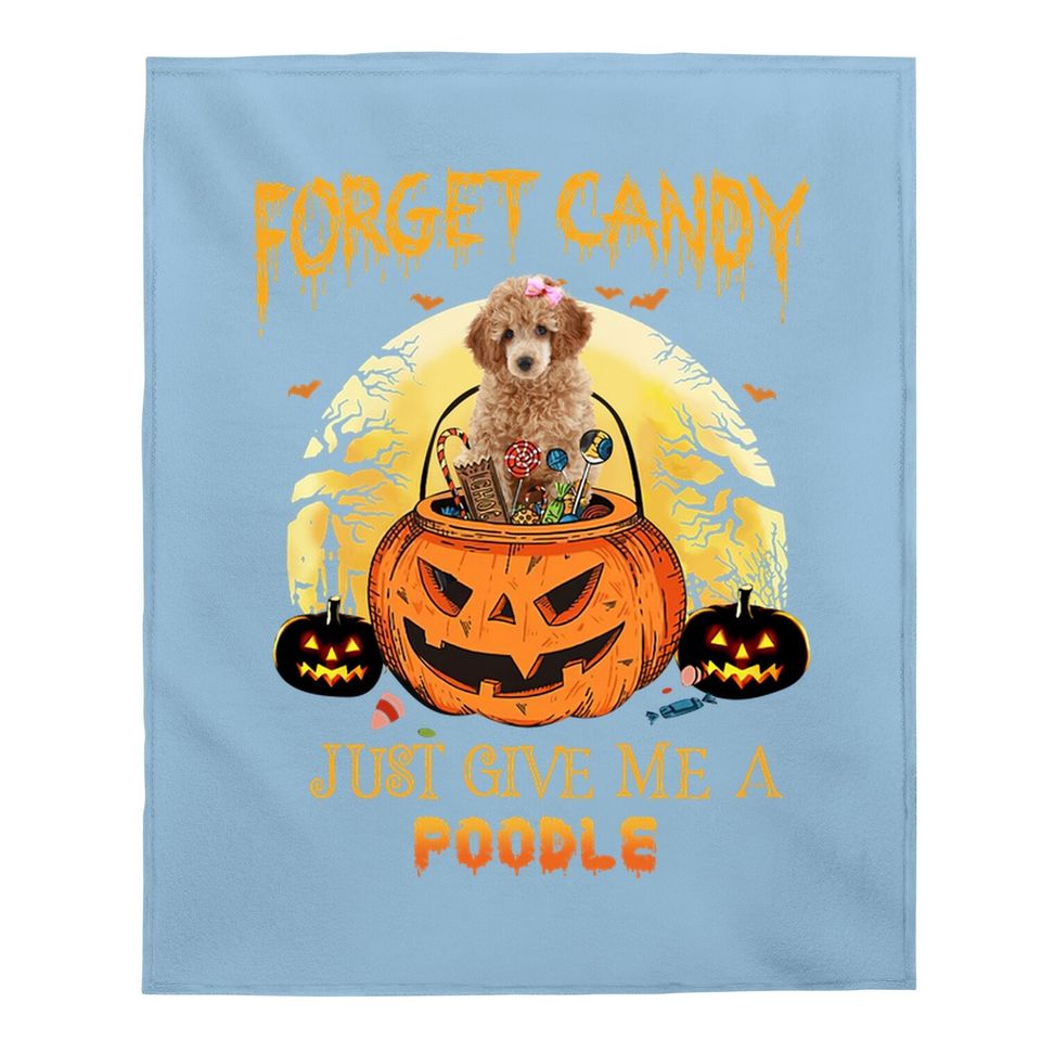 Candy Pumpkin Poodle Dog Baby Blanket
