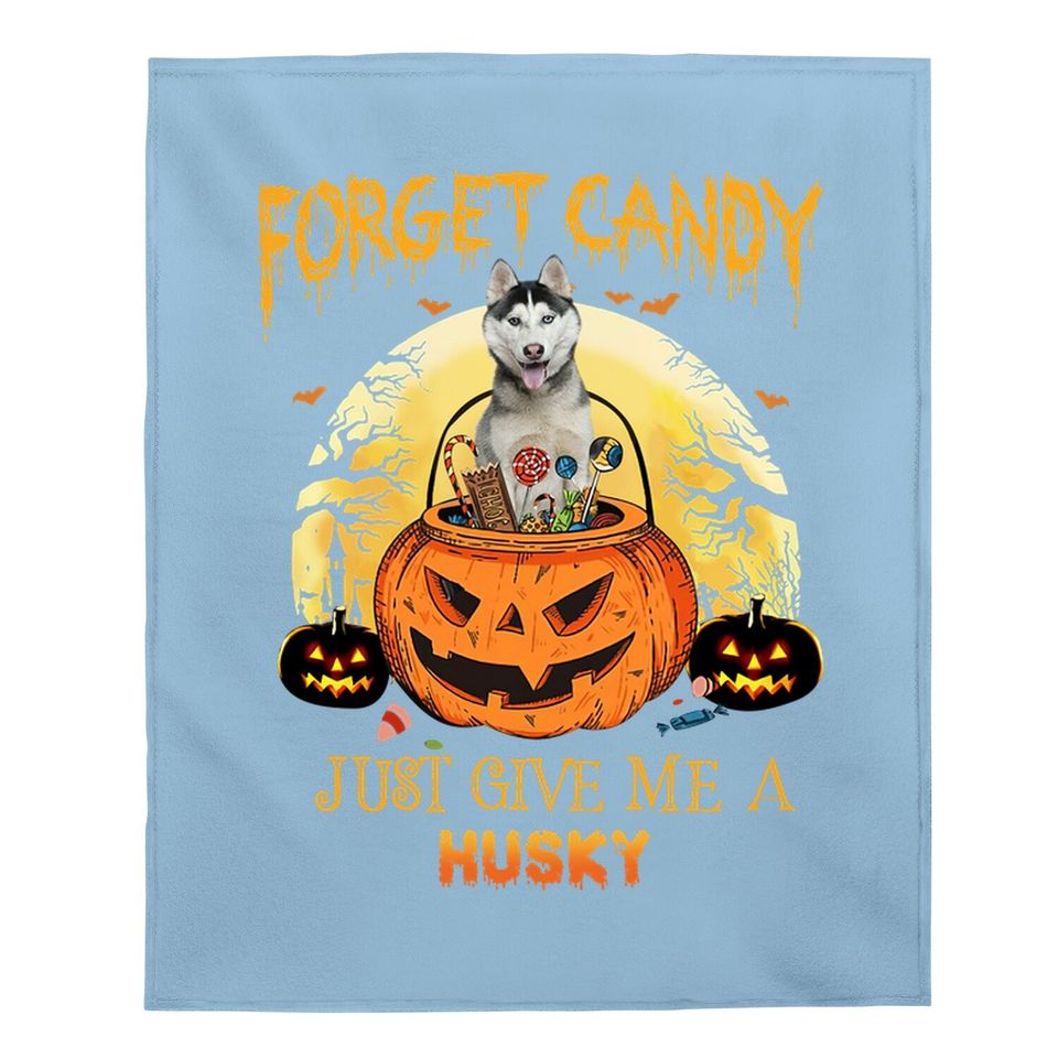 Candy Pumpkin Husky Baby Blanket