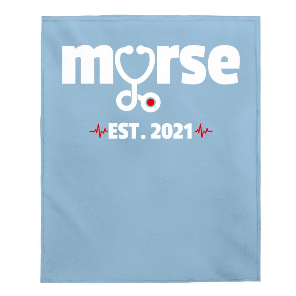 Murse Est. 2021 Graduation Gift For Male Nurse Baby Blanket