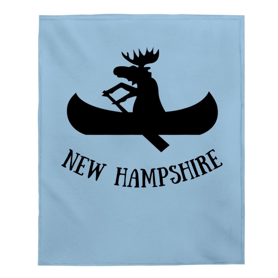 New Hampshire Moose Canoe Vacation Baby Blanket