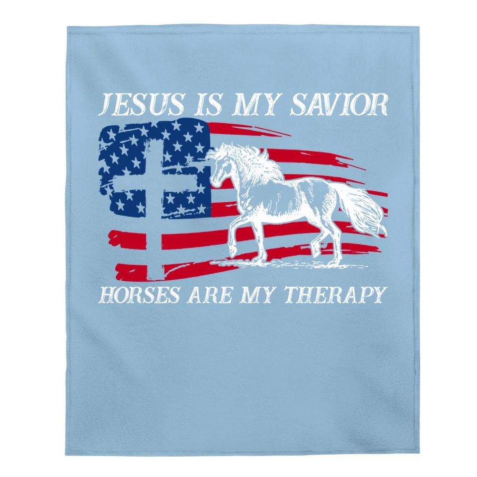 Horses Are My Therapy Classic Baby Blanket