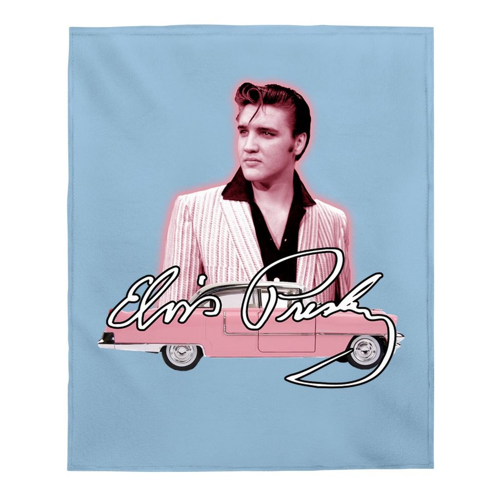 Elvis Pink Classic Car Baby Blanket