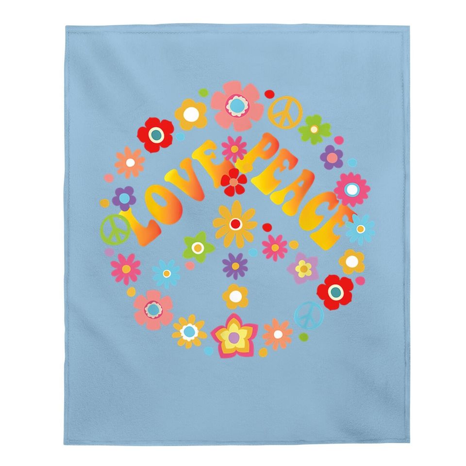 Peace Sign Love Baby Blanket 60s 70s Tie Dye Hippie Costume Baby Blanket