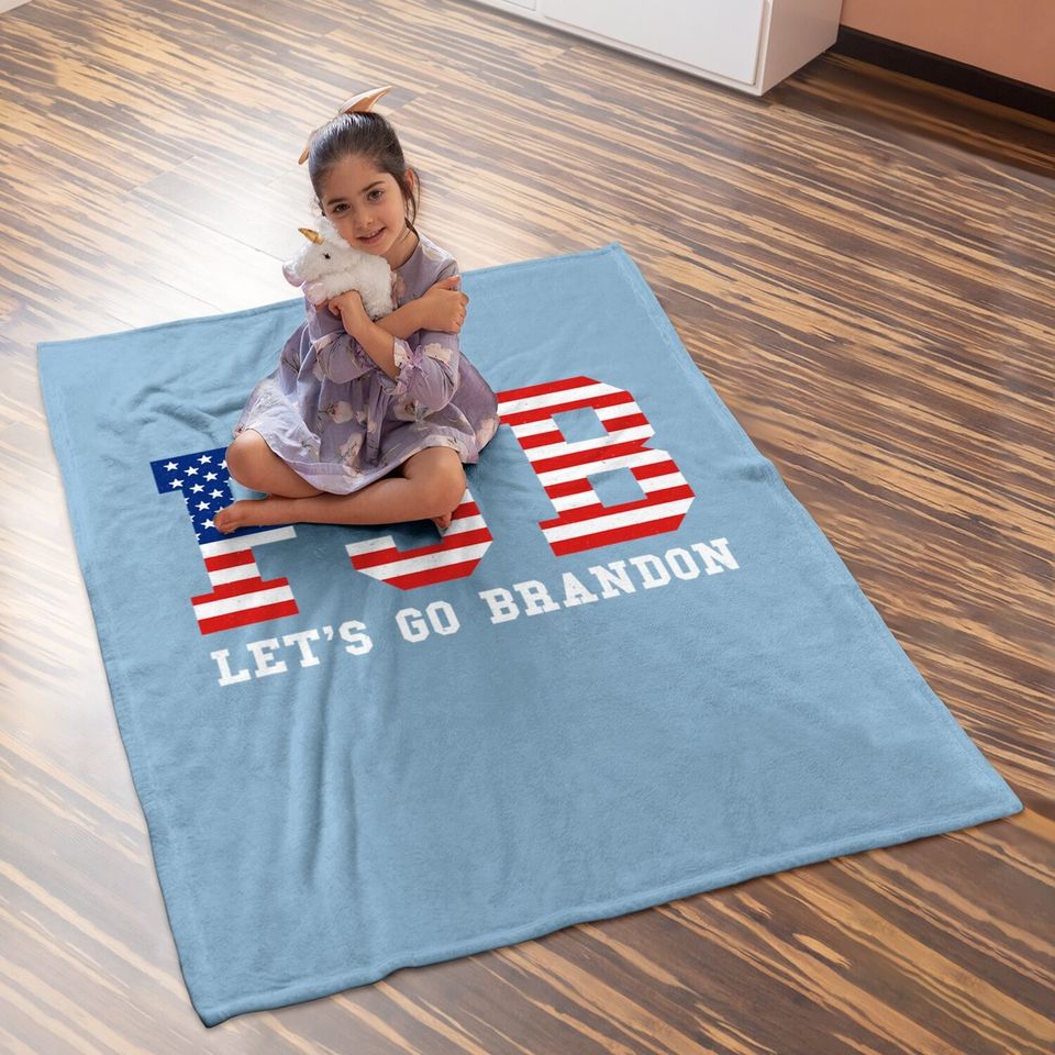 Let’s Go Brandon Conservative Us Flag Gift Baby Blanket