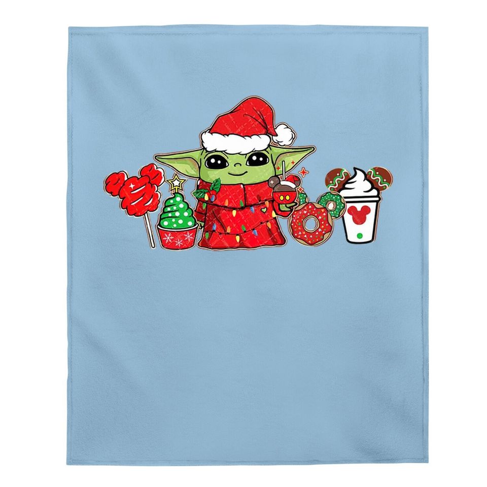 Baby Yoda Snacks Disney Christmas Baby Blanket