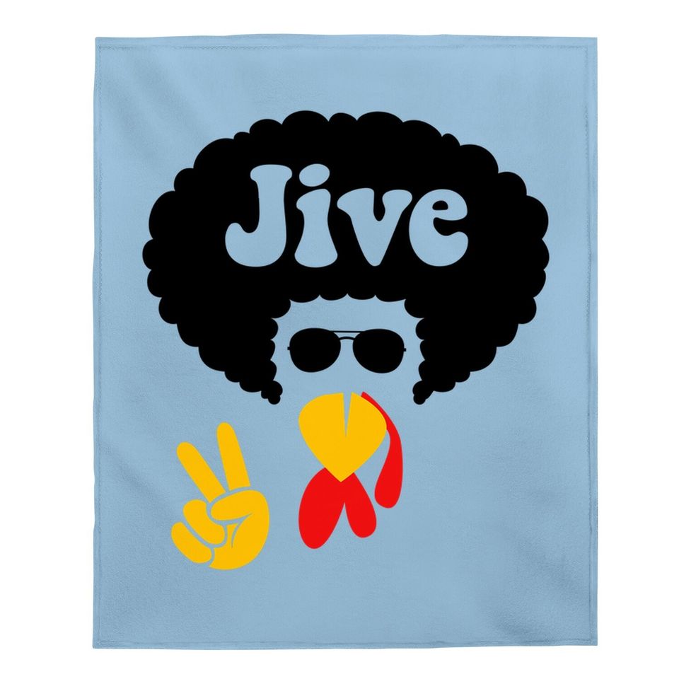 Peace Sign Jive Turkey Face Thanksgiving Baby Blanket