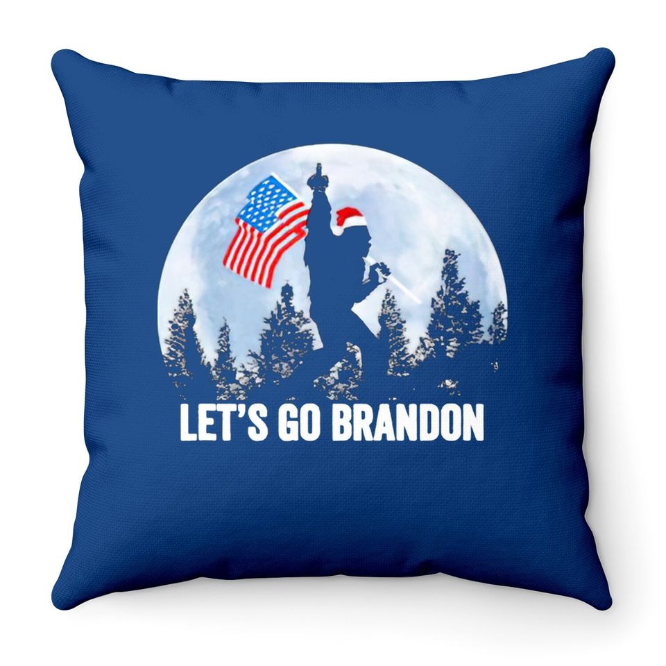 Let’s Go Brandon Christmas Bigfoot Believe Throw Pillows