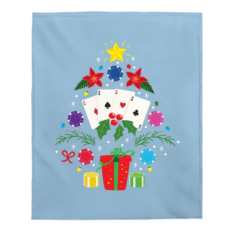 Poker Christmas Tree Funny Gift Classic Baby Blanket
