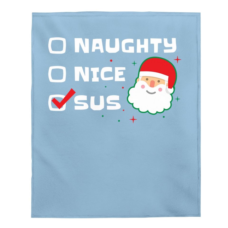 Nice Naughty Santa Noel Baby Blanket