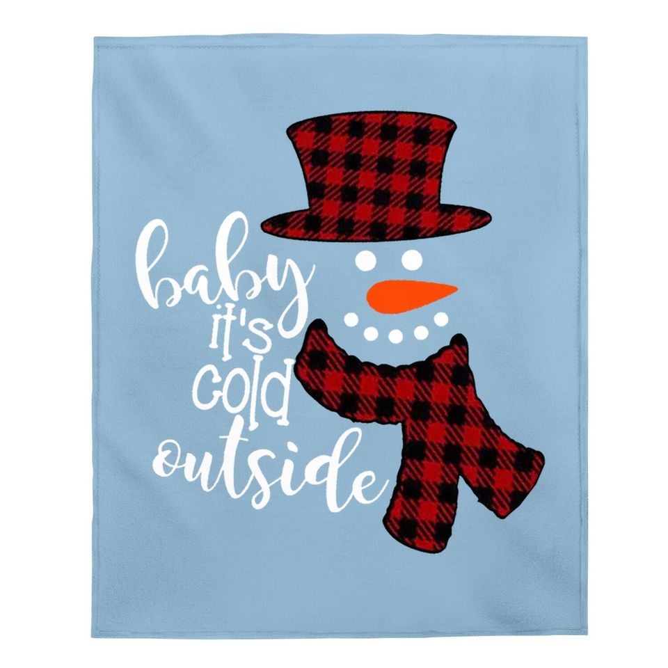 Baby It's Cold Outside Remimi Girl's Christmas Buffalo Plaid Raglan Patchwork Baby Blankets