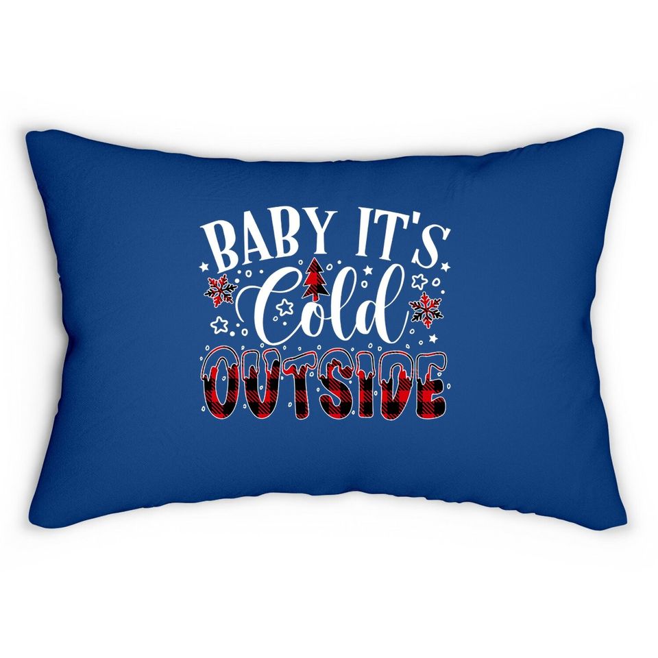 Baby It's Cold Outside Christmas Plaid Pillows