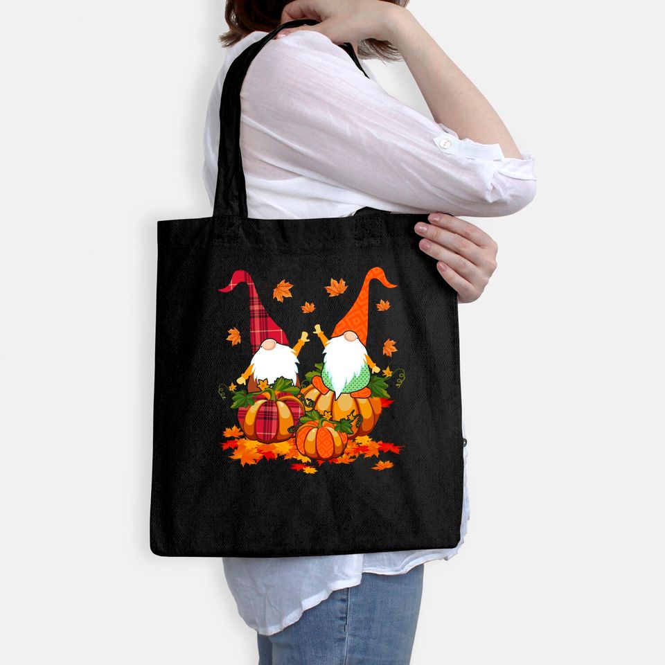 Auntumn Gnomes Riding Pumpkin Thanksgiving Gnomes Lover Tote Bag