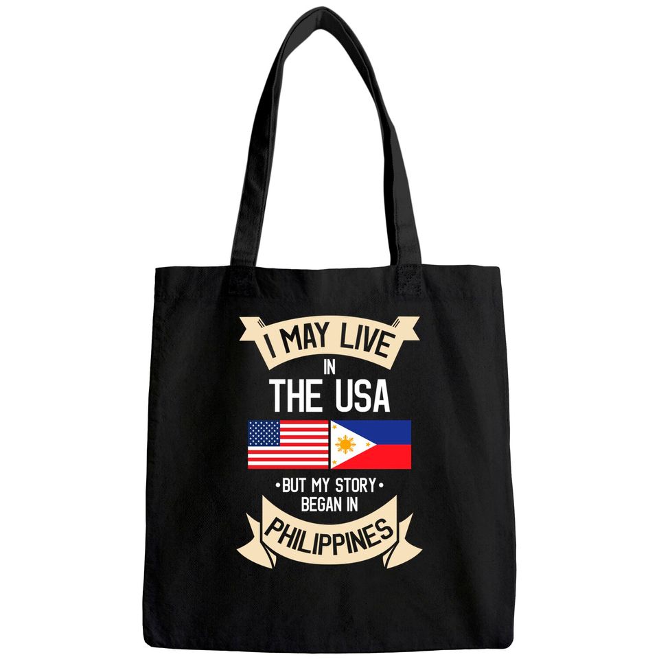 Philippines American Flag USA Filipino Roots Tote Bag