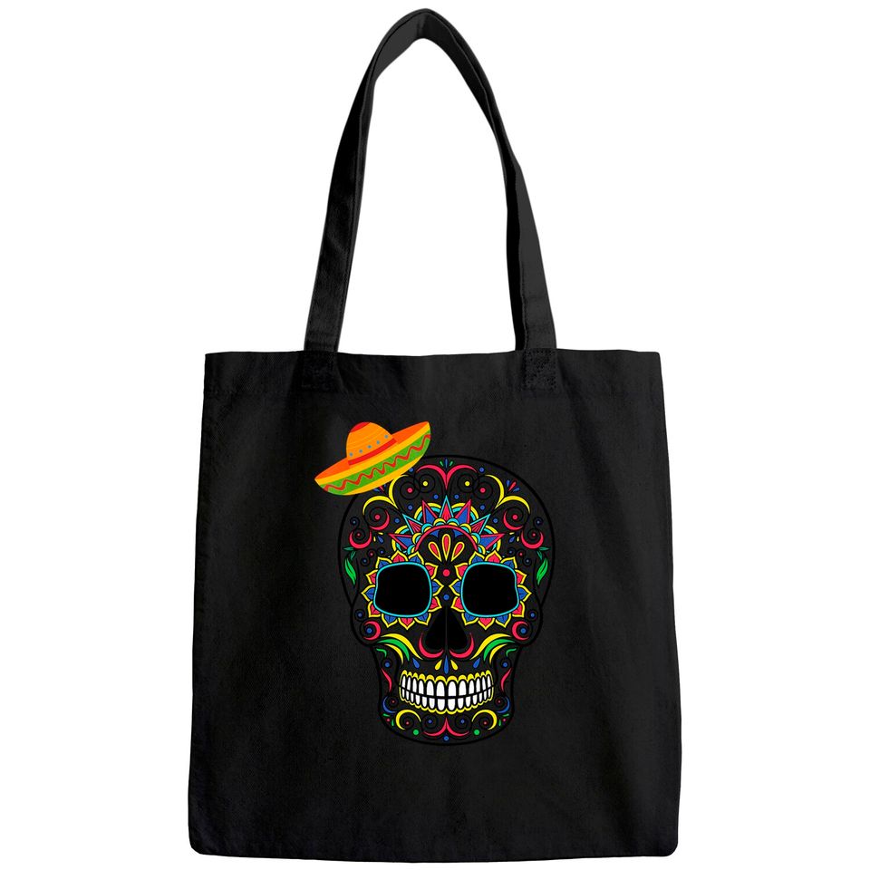 Sugar Skulls Day Of The Dead Traditional Food Latin Mexico Tote Bag