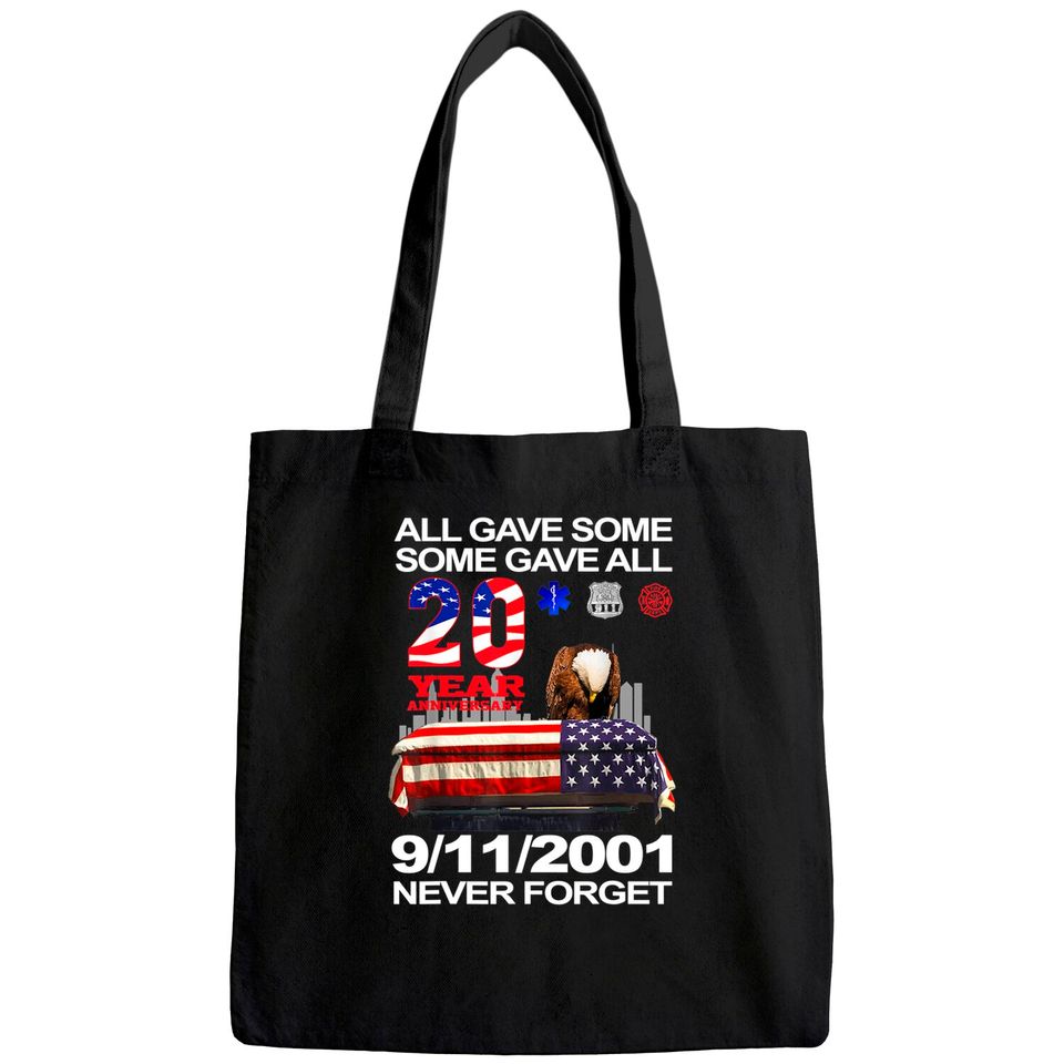 Never Forget 9-11-2001 20th Anniversary Firefighters Tote Bag