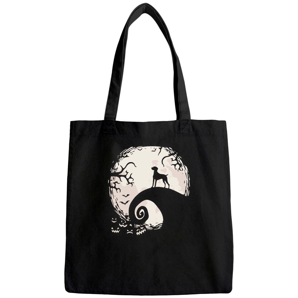 Vizsla Dog and Moon Howl In Forest Dog Halloween Party Tote Bag
