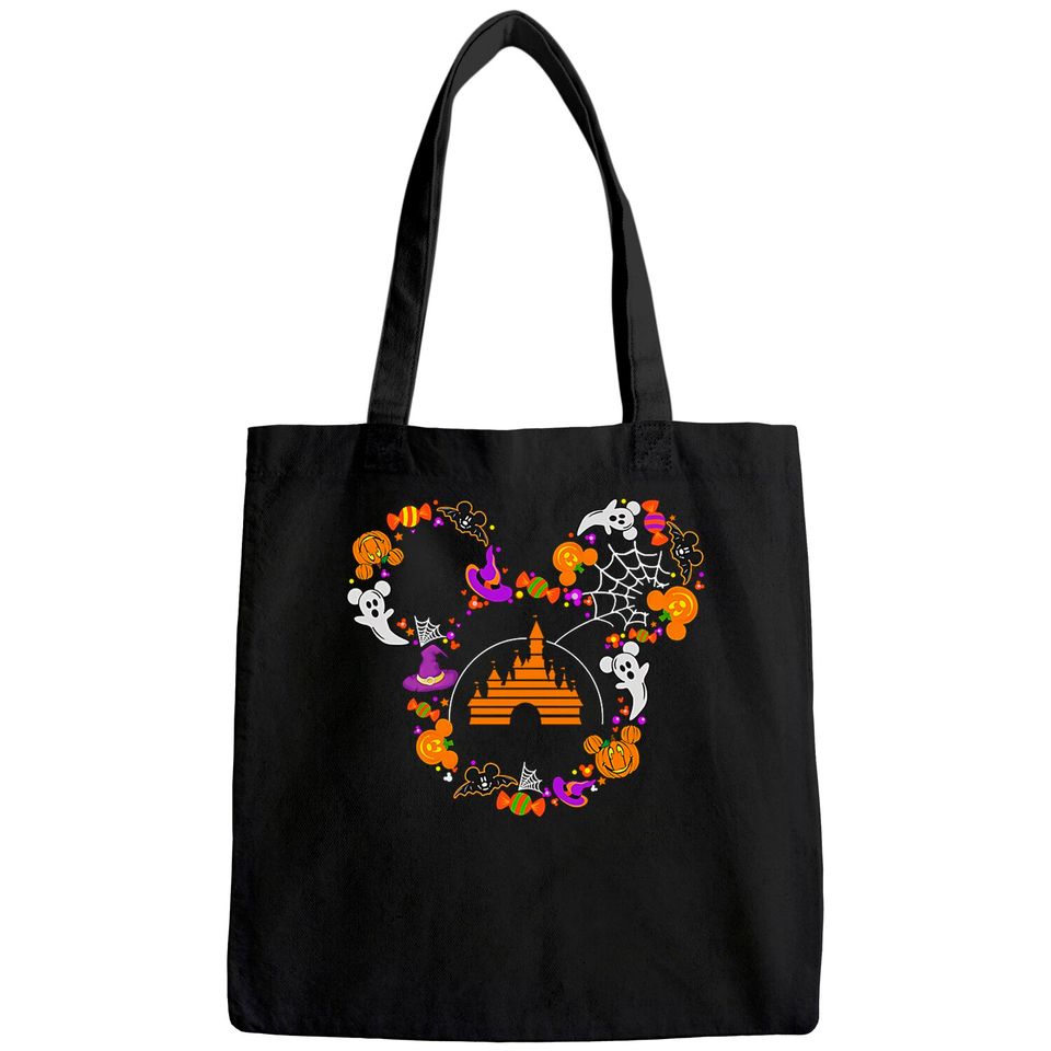 Halloween Mickey Head With Castle Tote Bag