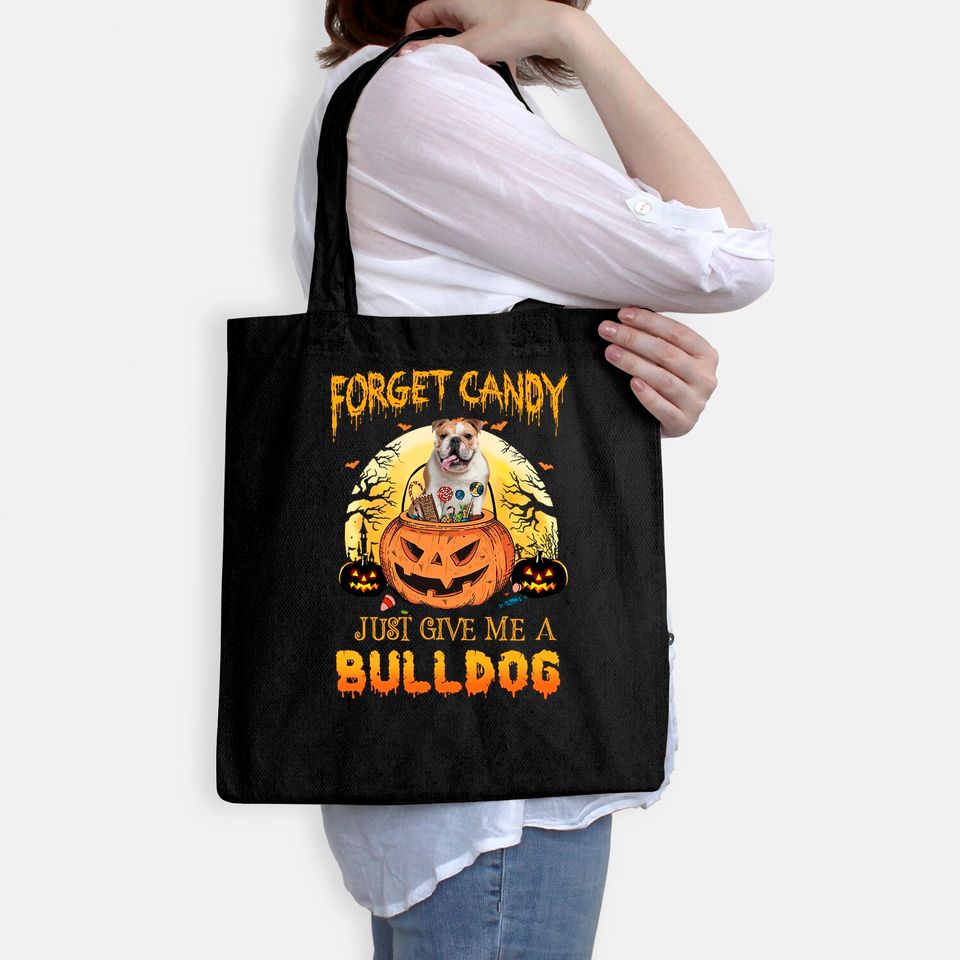 Candy Pumpkin Bulldog Tote Bag