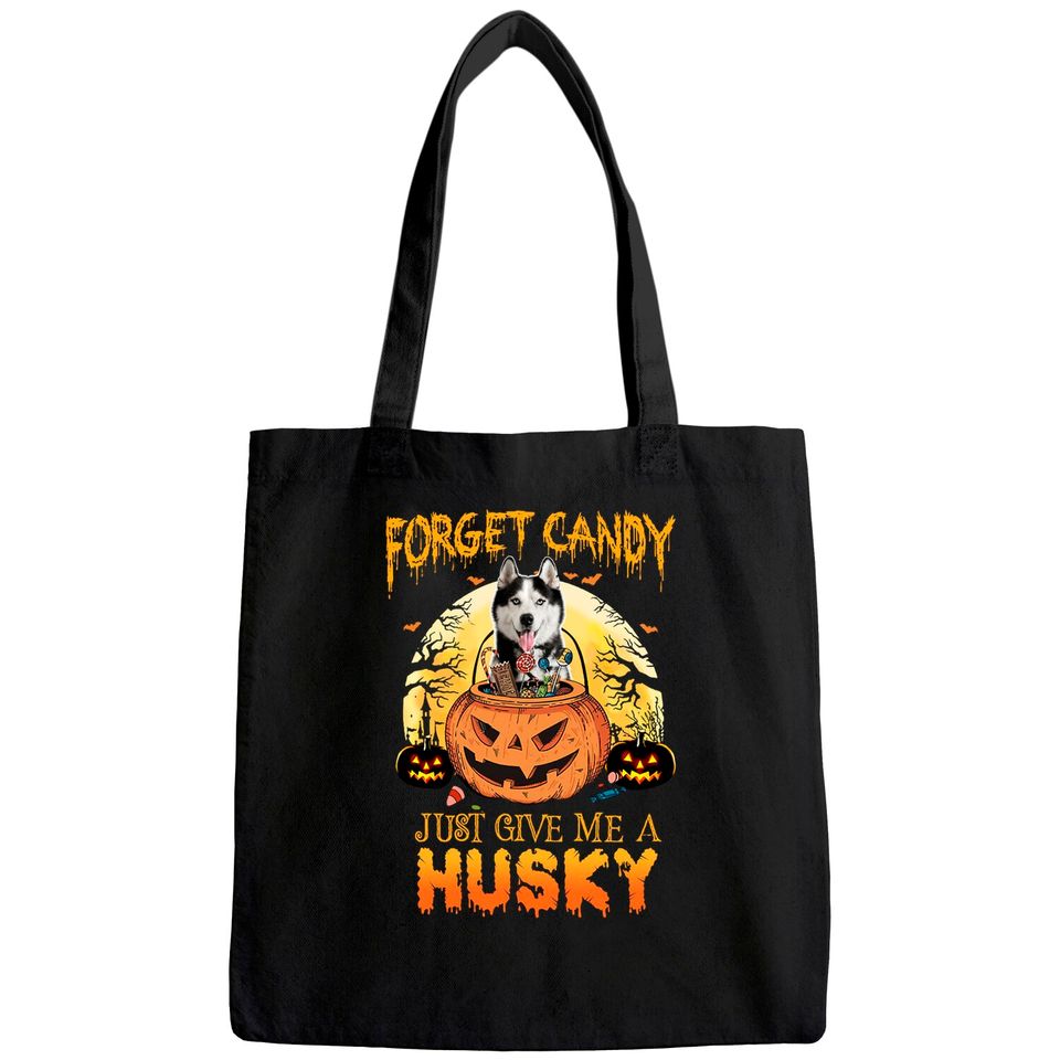 Candy Pumpkin Husky Dog Tote Bag