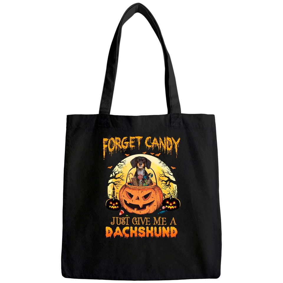 Candy Pumpkin Dachshund Dog Tote Bag