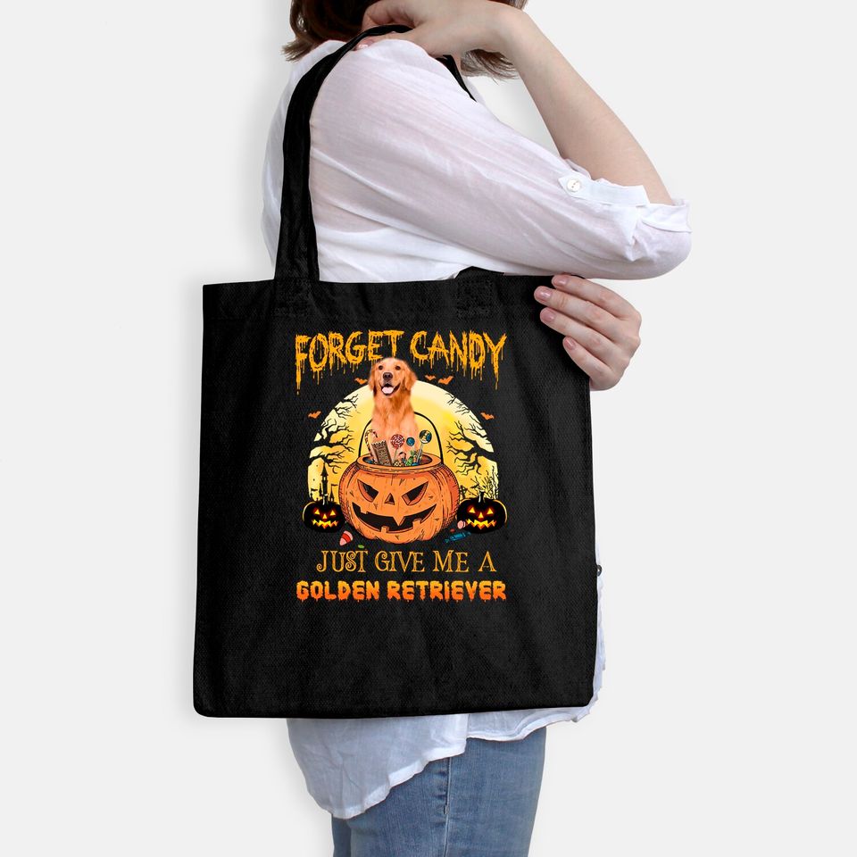 Candy Pumpkin Golden Retriever Tote Bag