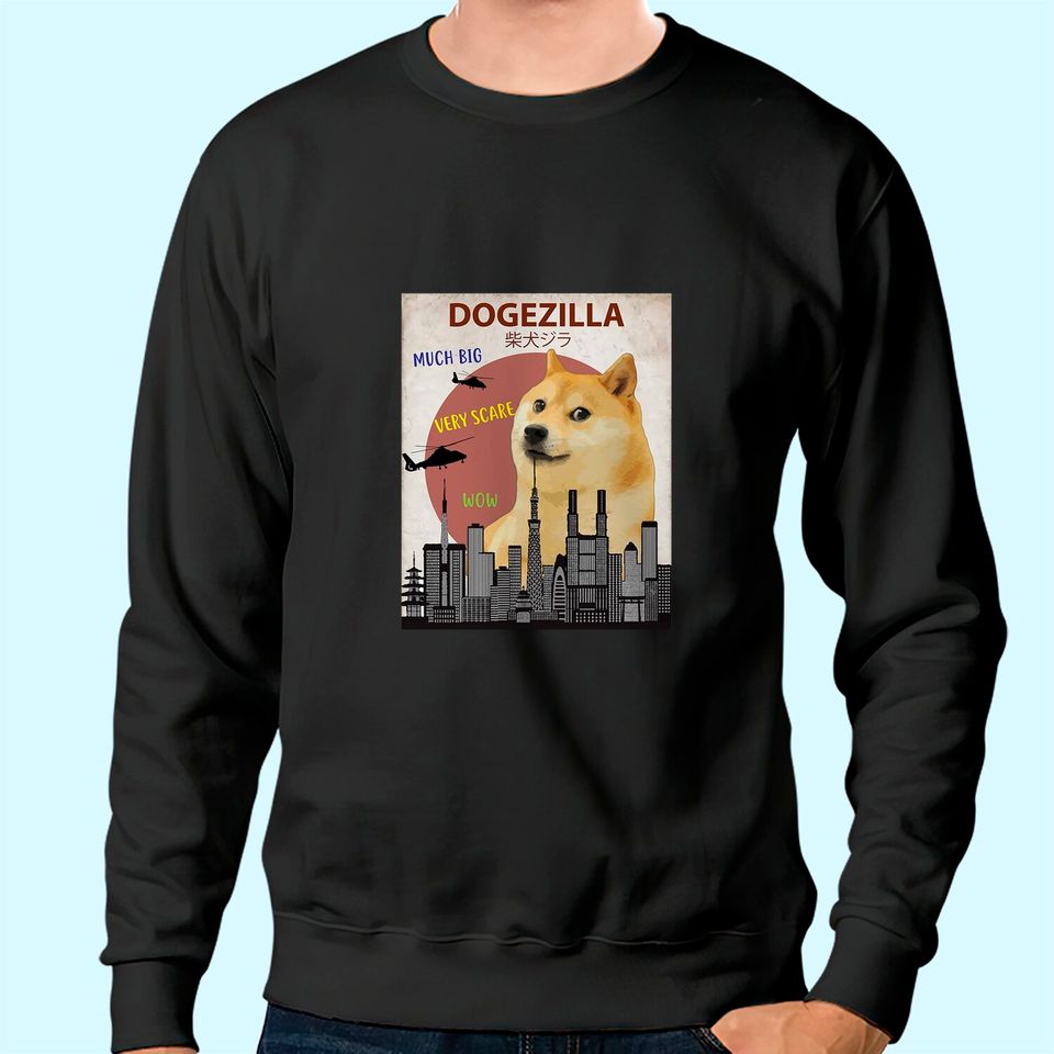 Dogezilla Funny Meme Shiba Inu Dog Sweatshirt