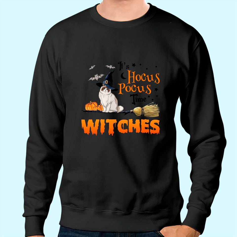 Hocus Pocus Time Wiches Cat Classic Sweatshirt