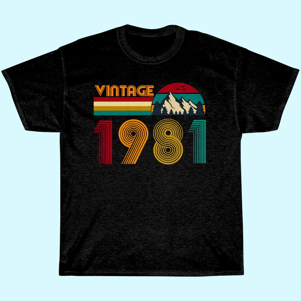 40th Birthday Gift 40 Years Old Men Women Retro Vintage 1981 T shirt