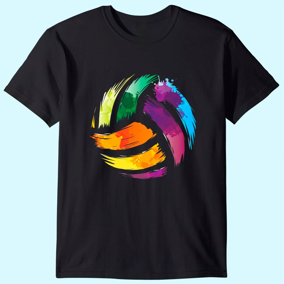 Colorful Volleyball Colorsplash Ball T Shirt