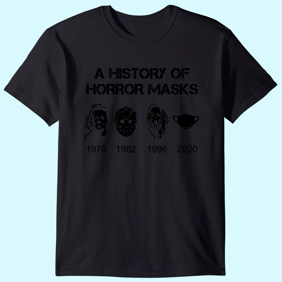 A History of Horror Masks Halloween & Movie T-Shirt