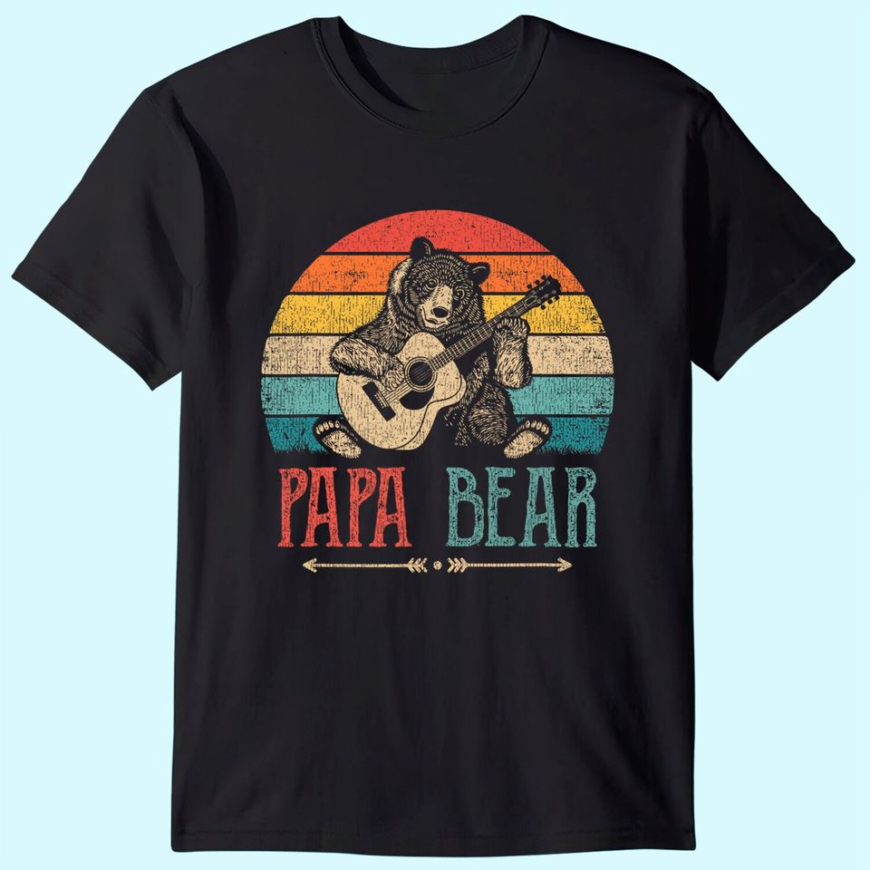Papa Bear funny Guitar T-Shirt for men
