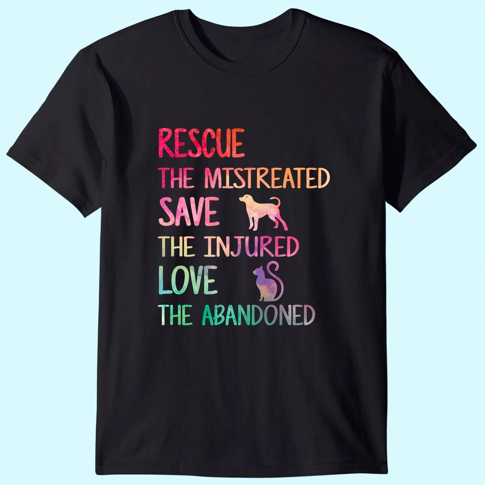 RESCUE SAVE LOVE PET Animal Shelter Volunteer Gifts Sleeve T-Shirt