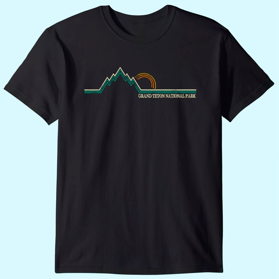 Summer Retro Grand Teton National Park Wyoming T-Shirt