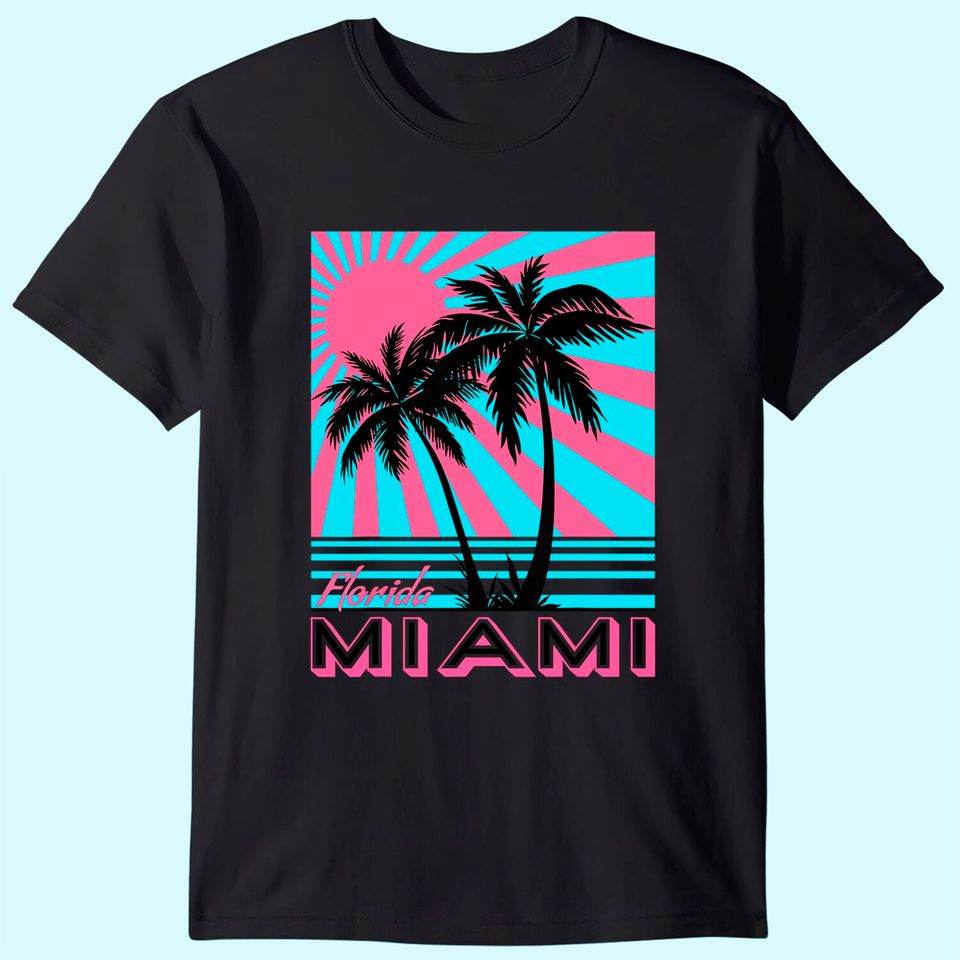 Miami Men's T Shirt Florida Palm Trees