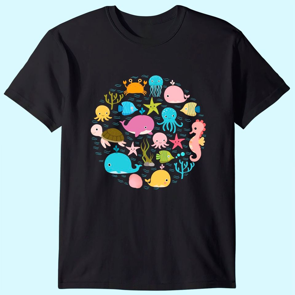 Sea Animal Cute Ocean Shirt With Fish For Summer T Shirt