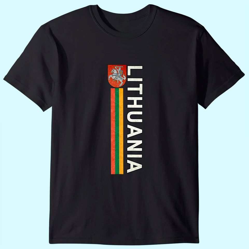 Lithuania Sporty Flag and Lithuanian Emblem T Shirt